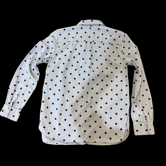 Talbots Shirt Size Small Cotton Button Down Blue Dotted Long Sleeve - Picture 4 of 12